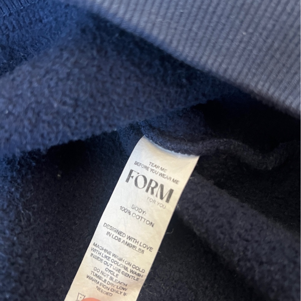 Form “Camp Form” 100% Cotton Navy Pullover Sweater - Picture 8 of 9